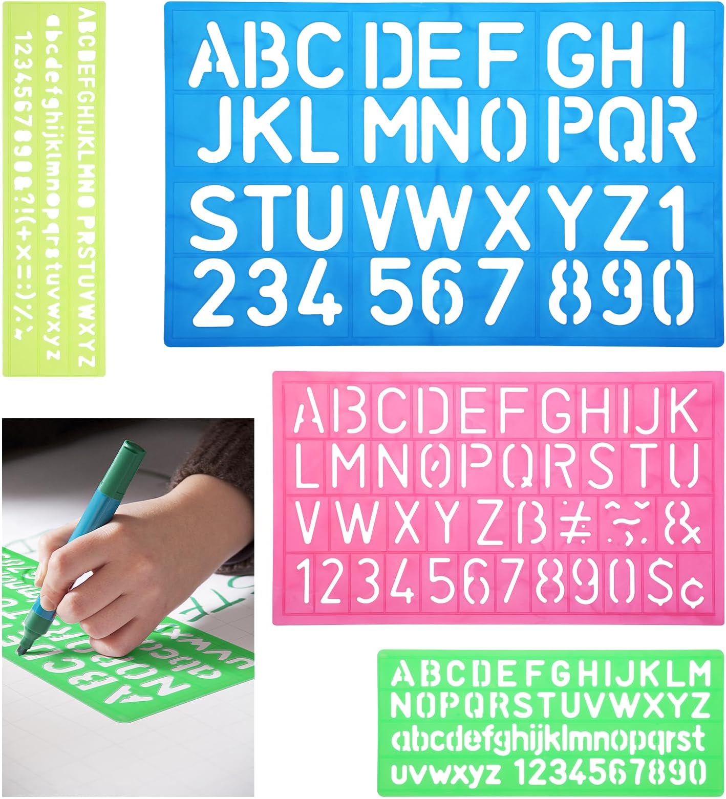 Stück Von Einem Ganzen 8 Buchstaben TIESOME 4Stück Buchstaben Schablonen Set aus Kunststoff, Alphabet