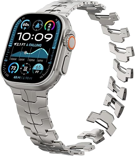 Miniatura 4 de CHANCHY - Correa de acero inoxidable para Apple Watch Ultra de 49454442414038 mm, correa de metal con cierre plegable para Apple Watch Series