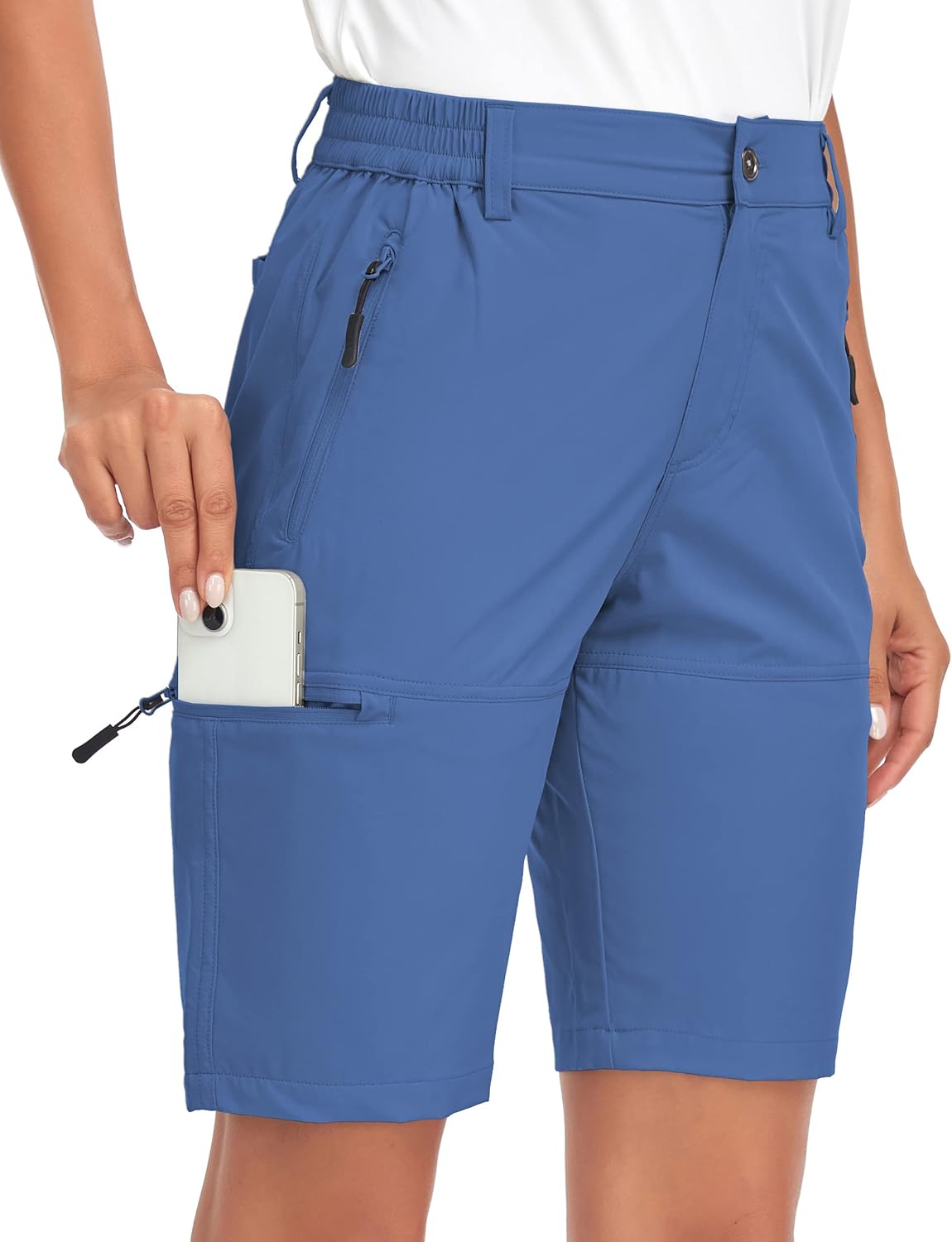 Women's 8" 10" Hiking Shorts Quick Dry Lightweight Golf Long Cargo Shorts Casual with Pockets for Travel Outdoor
