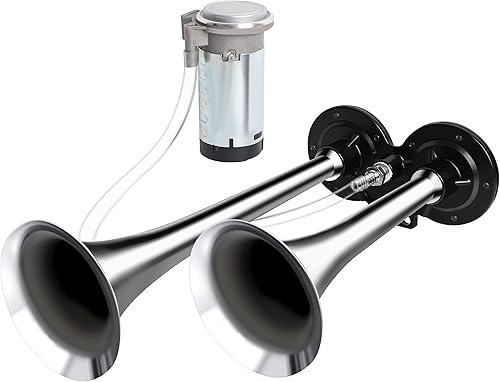 Miniatura 8 de Kit de bocina de aire de 12 V, bocina de tren súper fuerte para camión, bocina de aire doble con compresor para vehículos de 12 V, camiones,