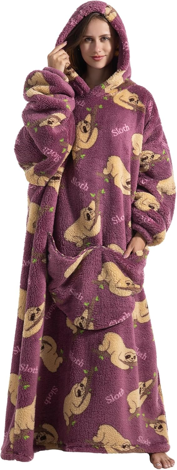 Oversized Wearable Blanket Hoodie for Adults - Extra Long Womens Blanket Sweatshirt - Image 4