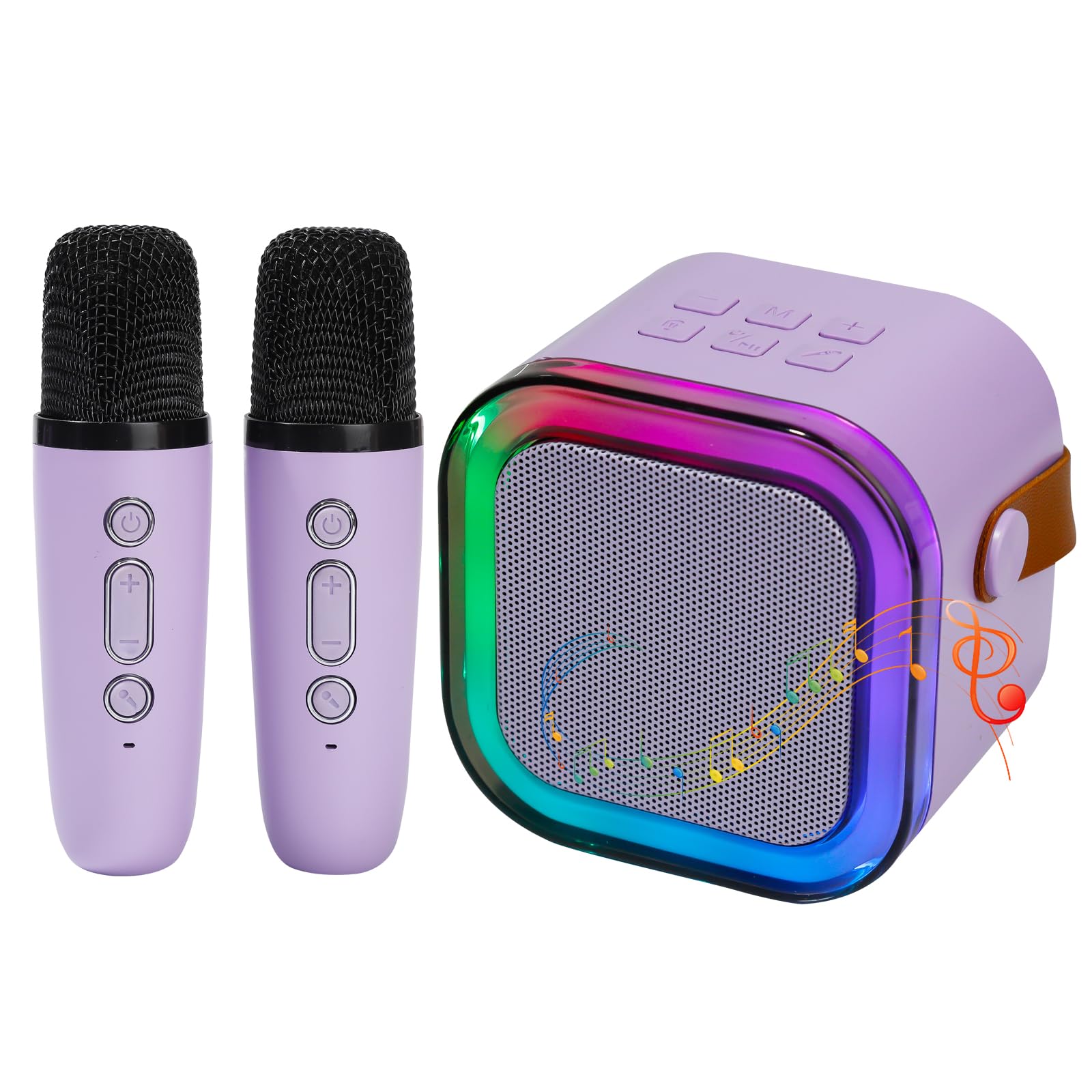 Mini máquina de Karaoke con 2 micrófonos inalámbricos, Luces LED, Efectos de Voz, Altavoz portátil para niños de 3, 4, 5, 6, 7, 8, 9, 10, 11, 12 años o más, Regalo de cumpleaños para niñas de (Pink) — view 8