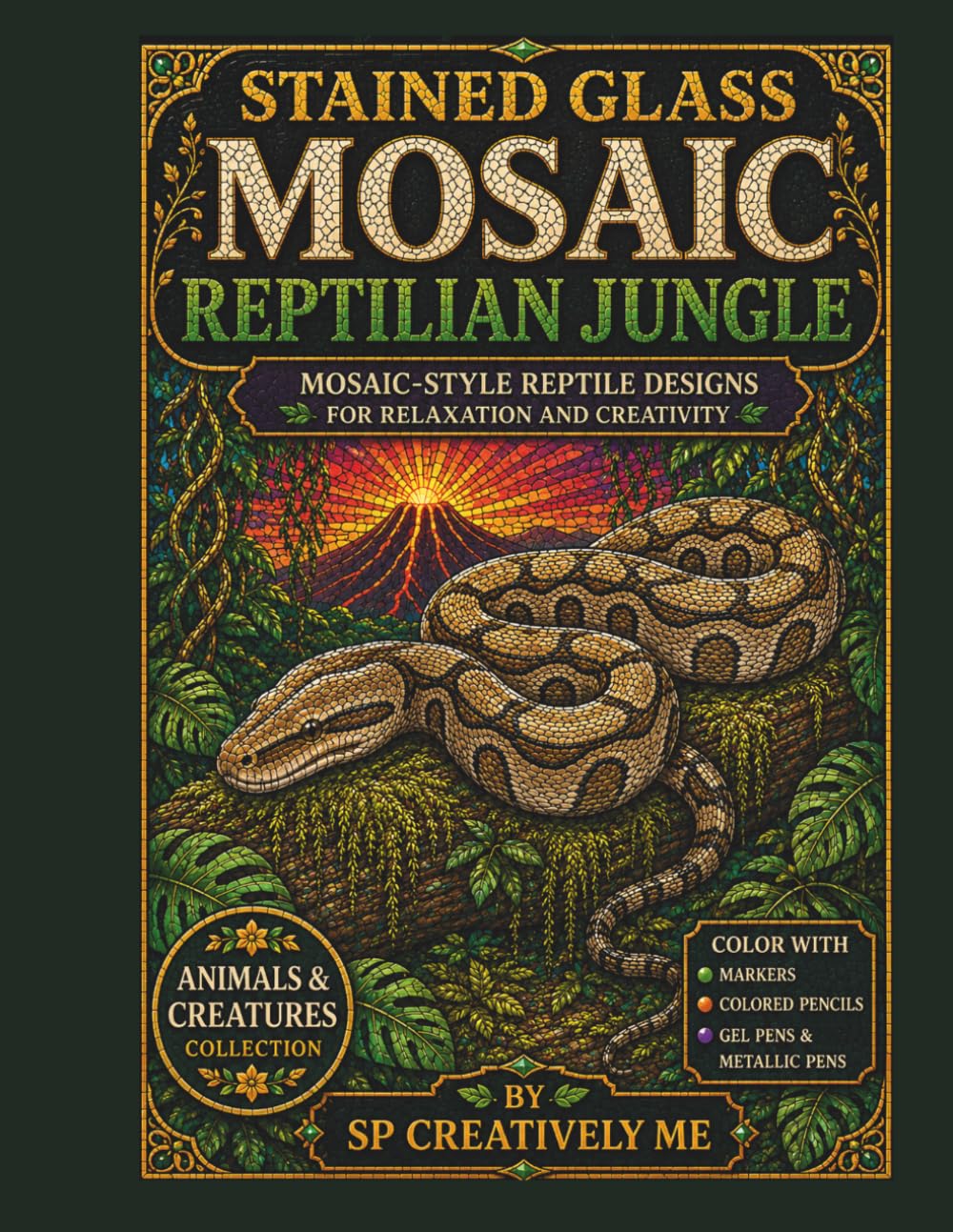 Stained Glass Mosaic Reptilian Jungle (Colorful Mosaic Me Time)