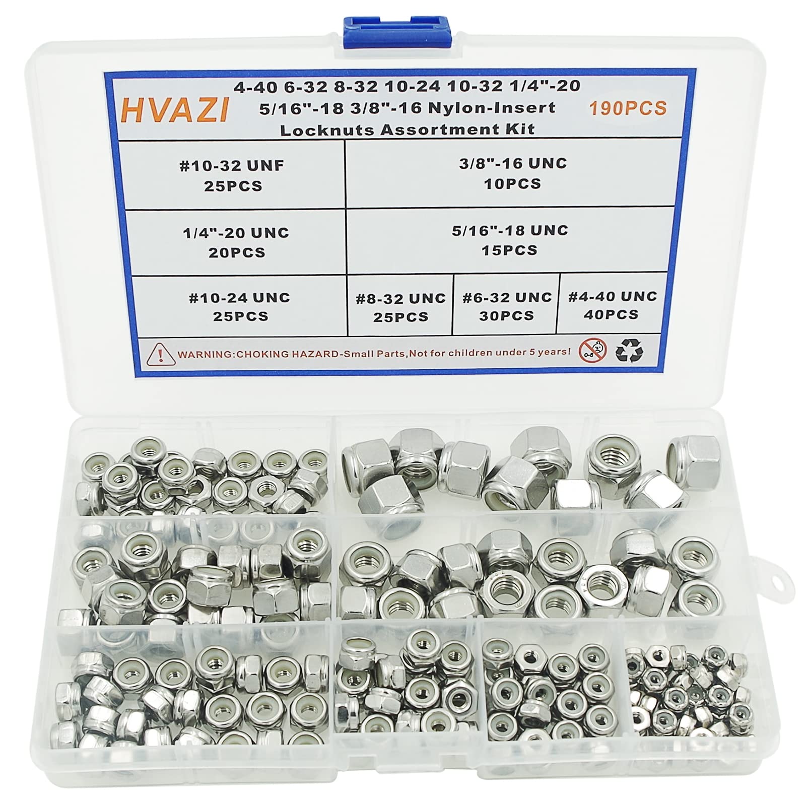 Screws4Bikes Inch Thread Locking Nuts Self-Locking Nuts (Nylon Insert ...