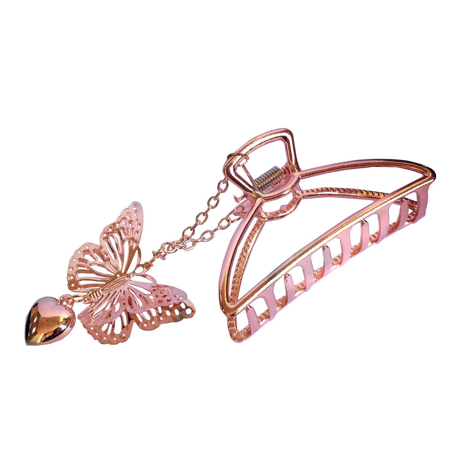 4 Pc Butterfly Pendant Metal Hair Claw Clip - Silver, Gold, Rose Gold, Black Gold Butterfly Hair Clips - Set of 4 | Metal Claw Clips for  main image 4