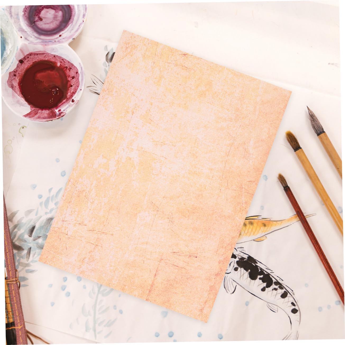 DOITOOL 100pcs A4 Retro Invitation Writing Paper with Vintage Crinkled Texture Decorative Stationery Paper for Letter Writing and Creative Invitations