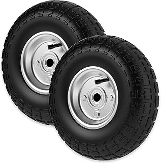 ZENO Wheelbarrow Wheels - 2 x 10\" | Pneumatic Wheels Set | 