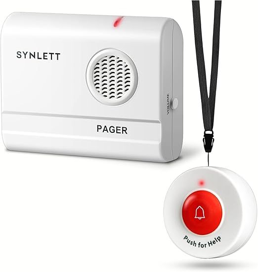 Call Button for Elderly and Caregiver Pager Portable SOS Alert System Alarm for Nurse Call Seniors Patients Emergency Home