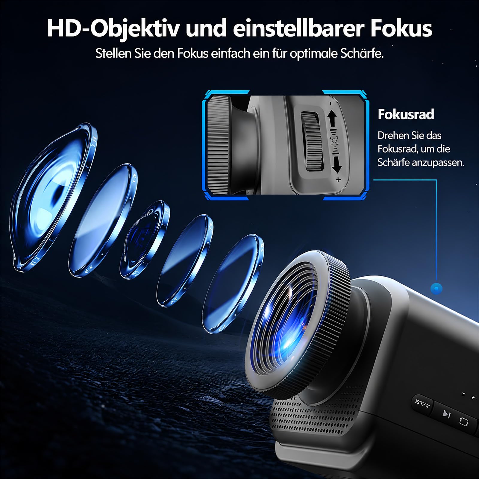 3D Galaxie Projektor 60 HD-Motive geeignet für den Innenbereich grau | Escenas dinámicas: cielos estrellados, océanos, festivales, etc., control remoto y temporizador