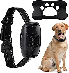 Coleira Adestramento, Coleira Anti Latido, Coleira de Choque, Apito para Cachorros Anti Latido, Aparelho Anti Latido, Oleira Adestramento Recarregável Anti Latido (Preto)