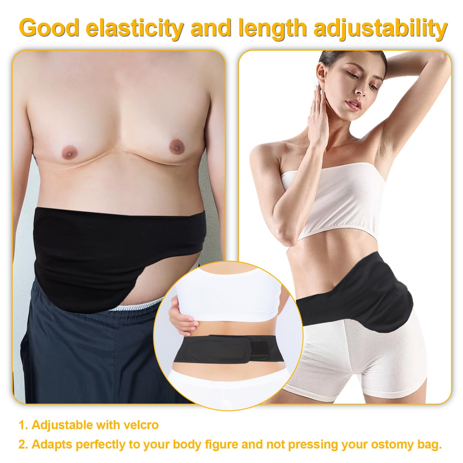Ostomy Belt | Adjustable Ostomy Bag Cover | Discreet Stealth Ileostomy and Stoma and Colostomy Bag Support for Men & Women | Soft, Stretchable Ostomy Support Belt with Inner Pocket - M