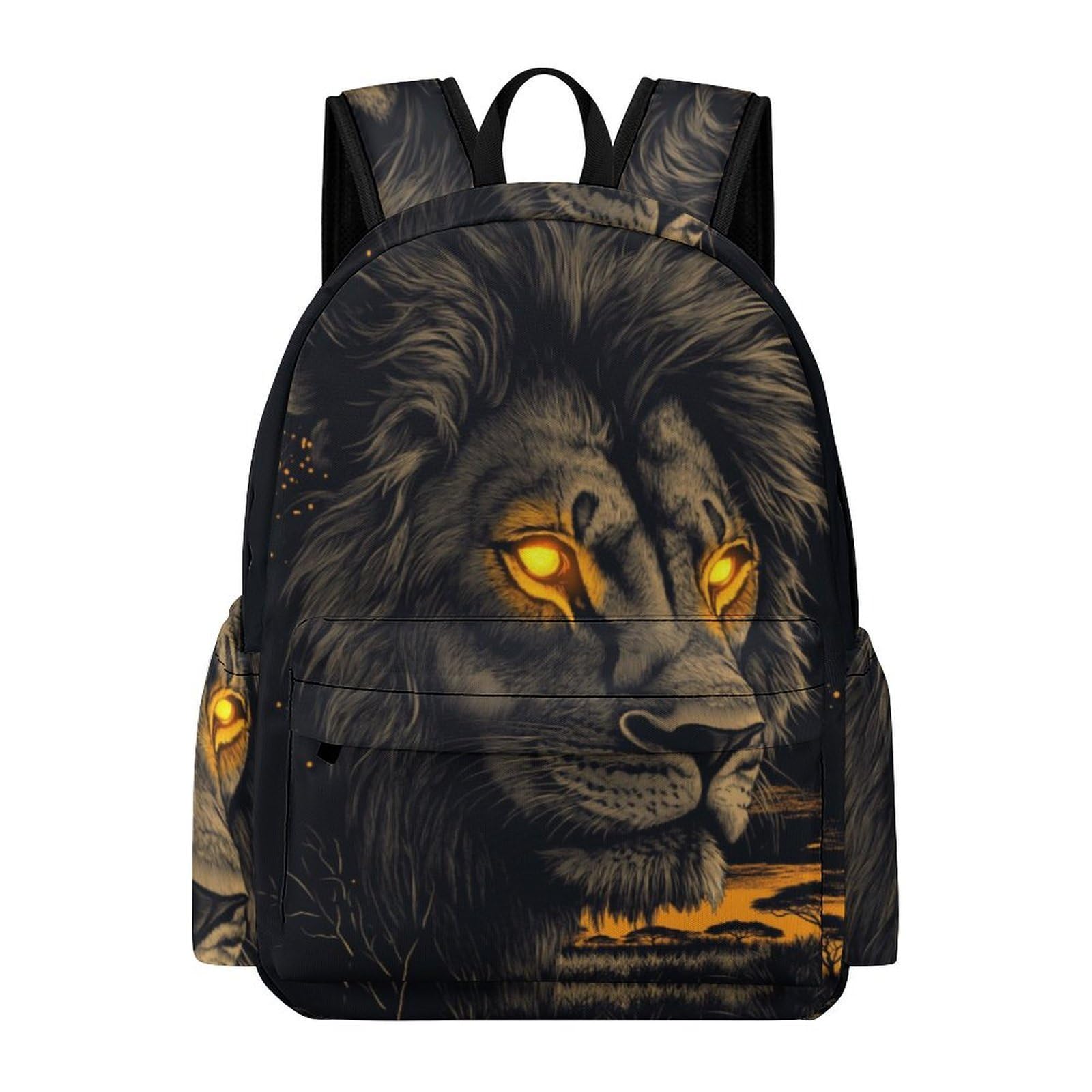 TPISLI Students Cool Lion Bookbag for Boys Girls Year 4-8 15.6 Inch Laptop Backpack, Stylish Durable Animal Lion Design Bookbag for Daily Travel New Term Gift Books Gear
