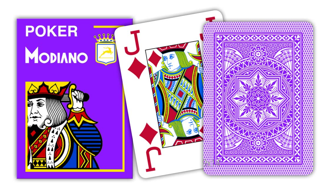 Modiano Cristallo 484 – Poker Playing Cards, Index 4, Purple