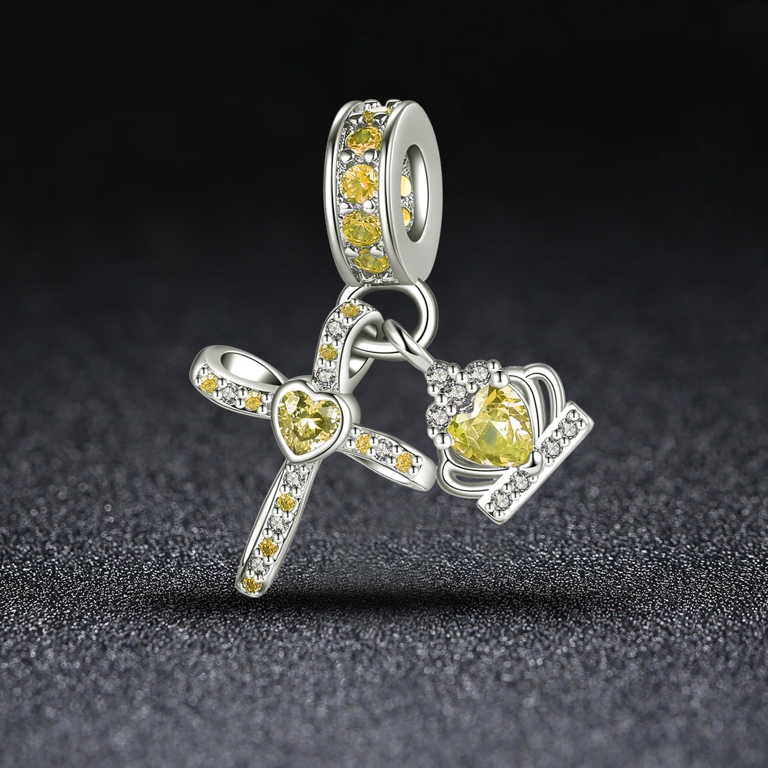 Silver Cross Birthstones Charm Fit for Pandora Charms Bracelet Crown Dangle Charms Beads Birthday Jewelry Gifts for Women - Image 4