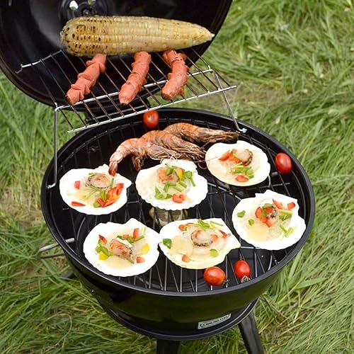 Miniatura 5 de Barbacoa Parrilla de carbón portátil con tapa Cocina al aire libre Camping Barbacoa de carbón Plegable Barbacoa redonda Parrilla portátil de carbón