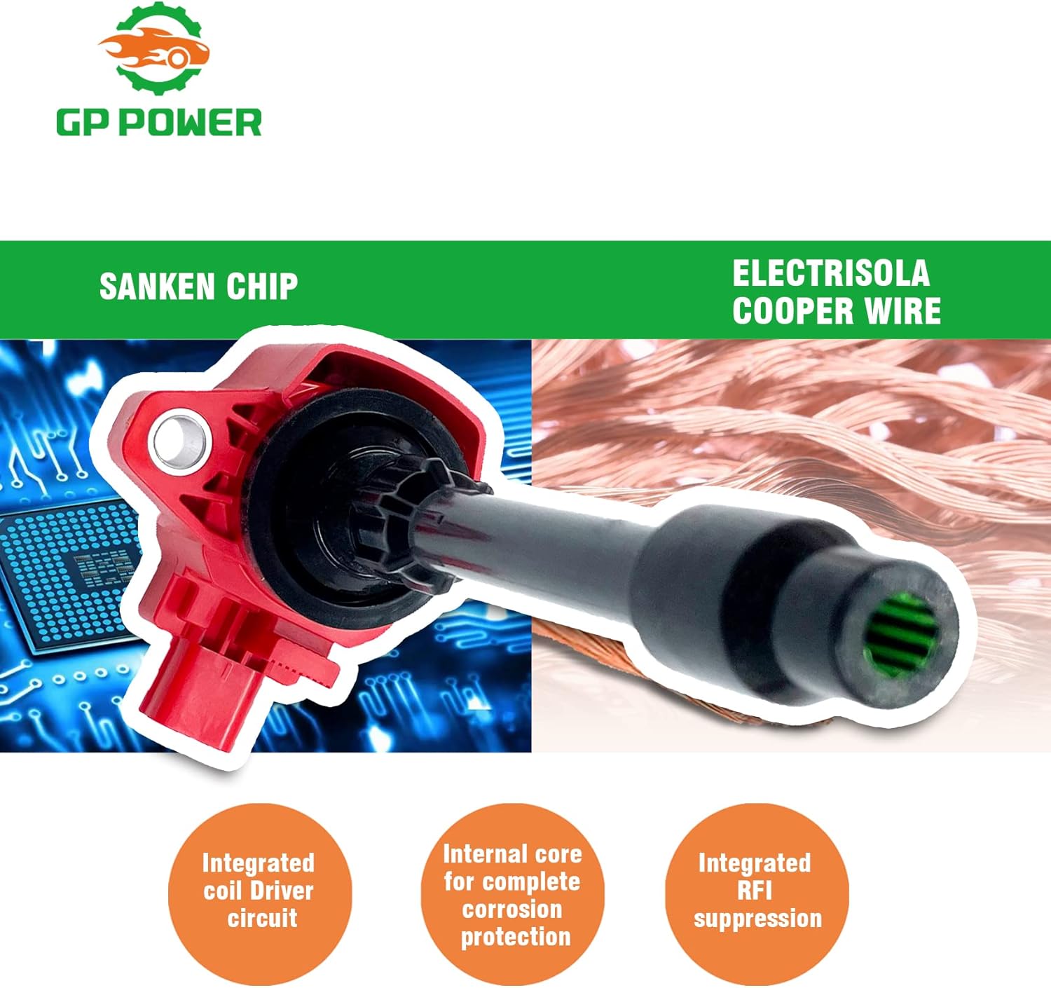 PERFORMANCE IGNITION COIL 30520-5R0-013 305205R0013 30520-5R0-003 305205R0003 CM11-121A CM11121A UF-749 UF749 SET OF 4 COMPATIBLE WITH HONDA CIVIC FIT 1.5 L4 GK GR9 GS1