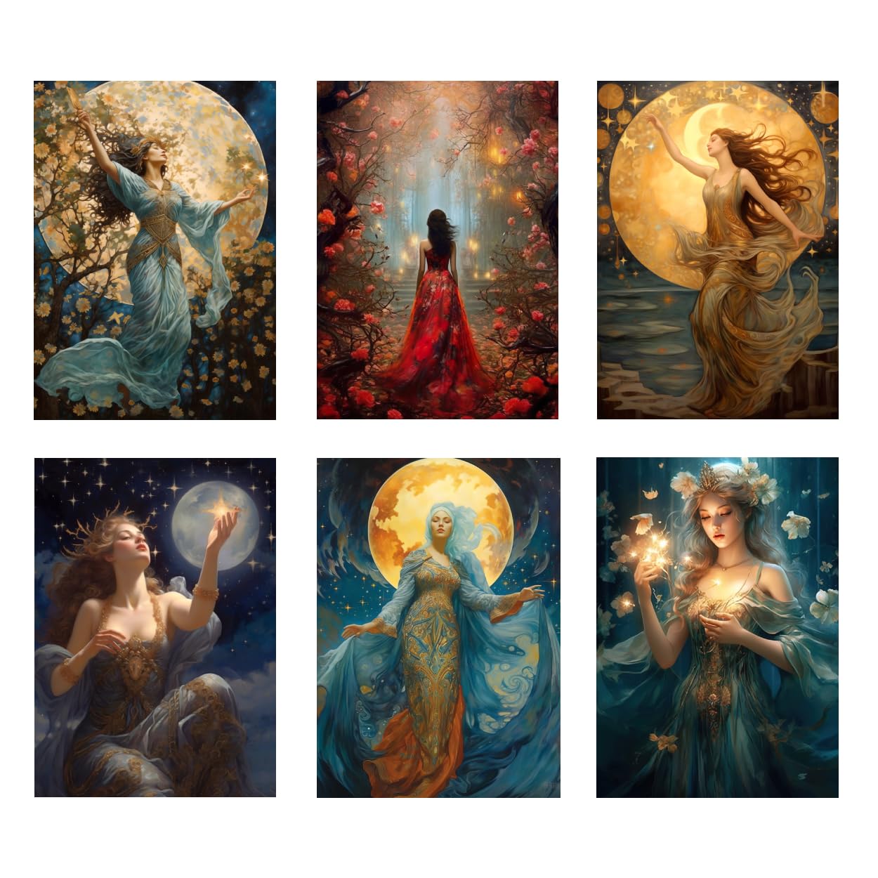 Wild And Arty Beautiful Fantasy Art Prints - Size A4 - Set of 6 Unframed