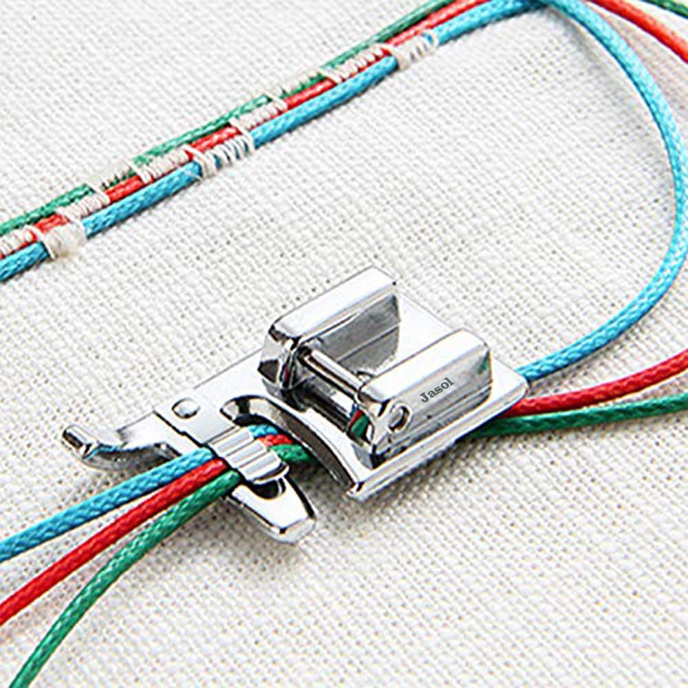Yoke Usha Sewing Presser Foot 3-Way Cording Foot Sewing Machine Presser Feet Fits for All Low Shank Snap-On Singer Usha Janome Pack of 1, Sliver-image-38