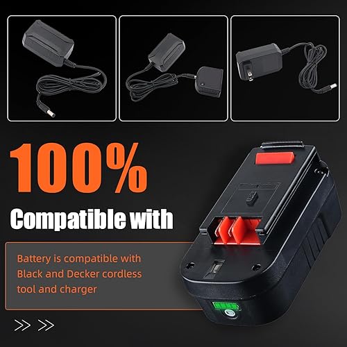 Miniatura 5 de Paquete de 2 baterías de iones de litio de 7.0Ah 18V compatibles con Black and Decker 18V batería de repuesto para Black and Decker 18V batería