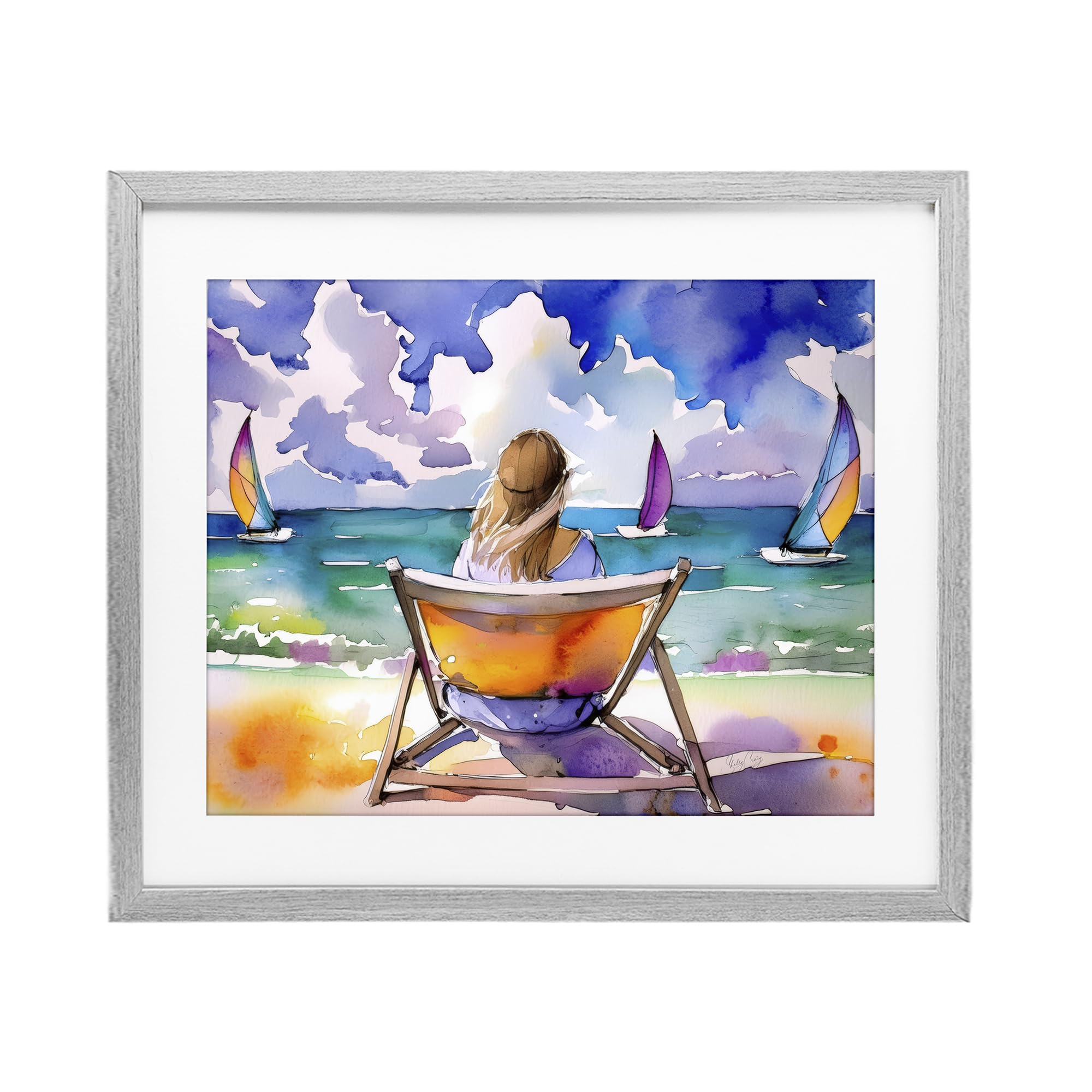 Stupell Industries Farmhouse Gray (Textured) 'Front Row To Paradise'| Framed Print Under Glass