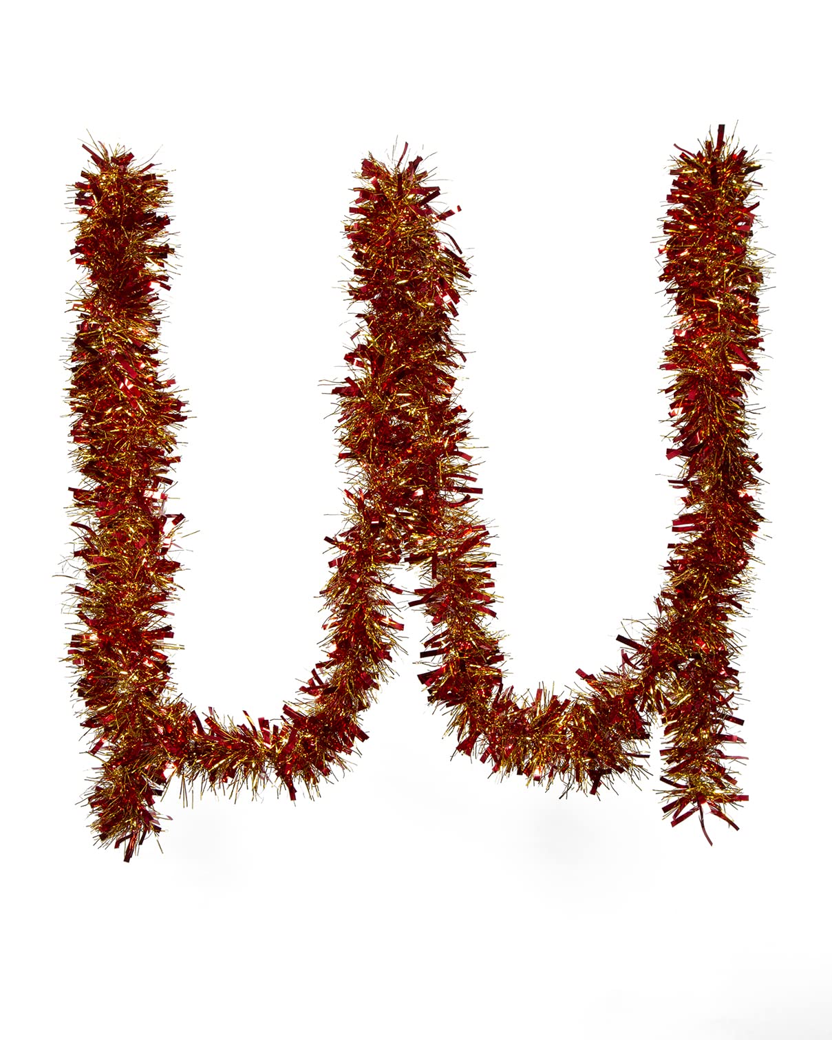 Simply Products 4M Chunky/Fine Cut Christmas Tinsel Garland Decoration (Red & Gold) - Image 2