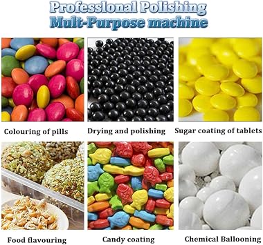 280w Automatic Tablet Coating Machine | Chocolate Coating Machine | 2-5kg/H Sugar Coating Pan Table Top Commercial Chocolate Panning Machine Polishing,Coating,Rounding,Drying,Silver