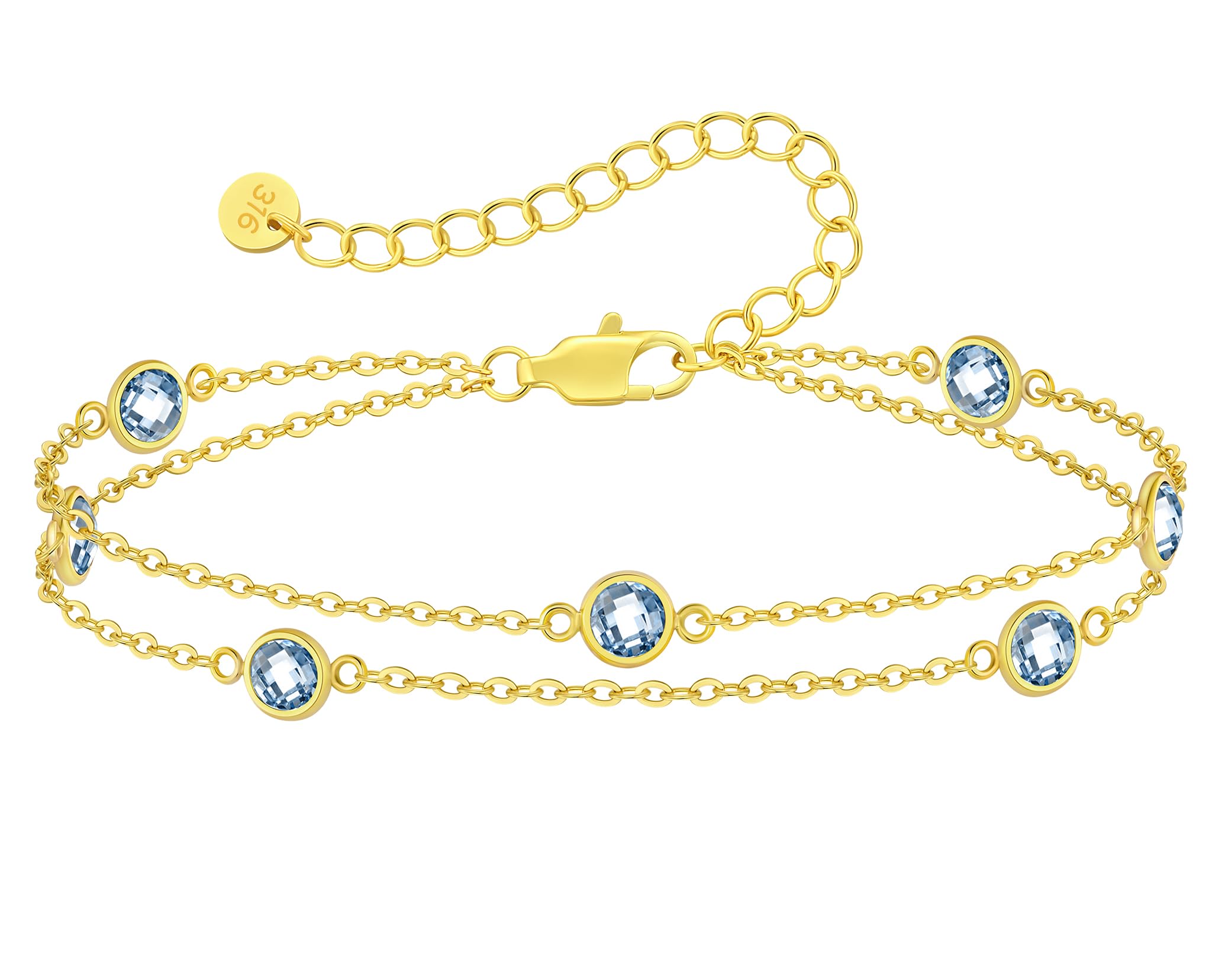 LOUISA SECRET Pferdeaugen Armband Damen 925 Sterling Silber Zirkonia Gold Armbänder Verstellbar Valentinstag Muttertag Geburtstags Weihnachten Geschenk für Sie Frauen Freundin mama