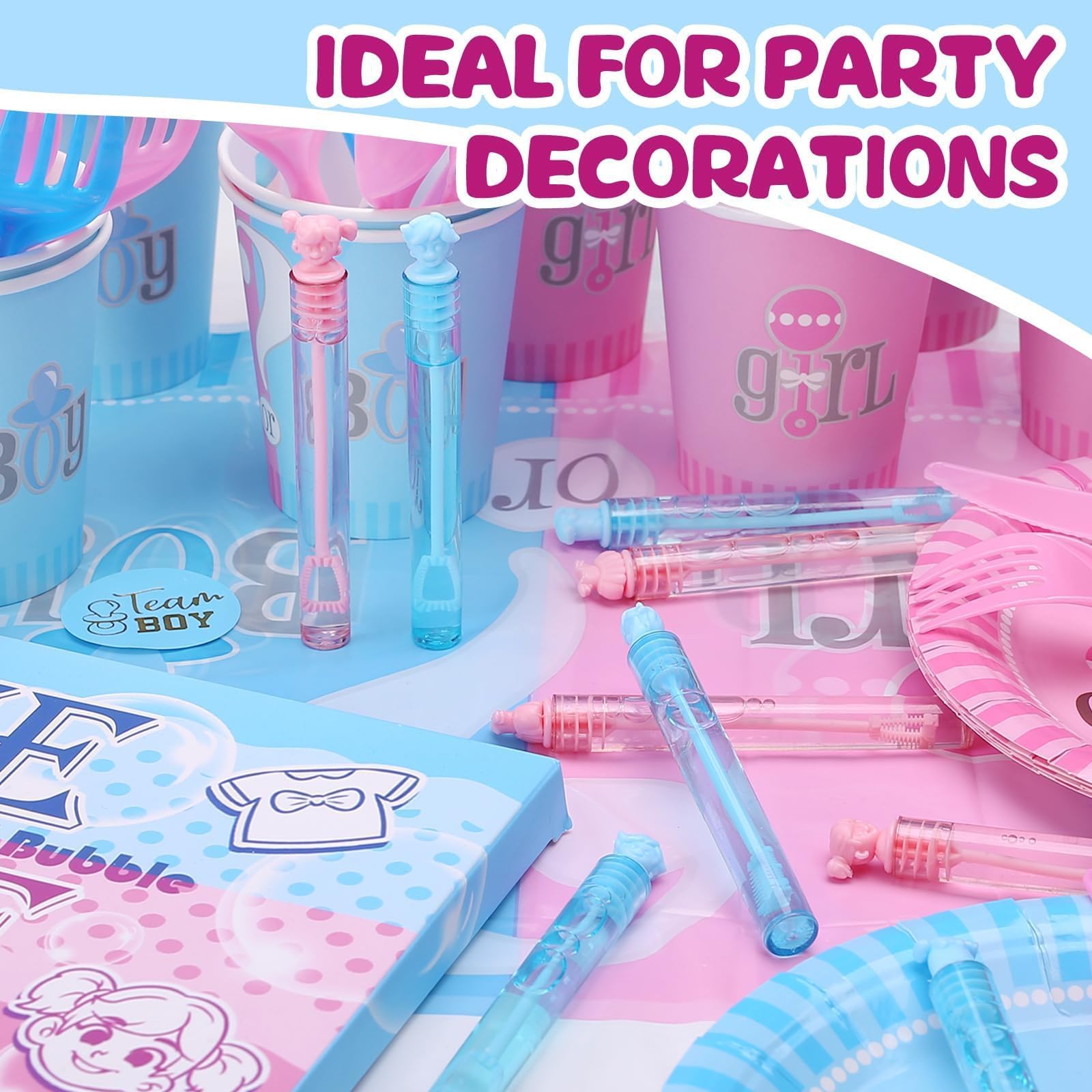 Gender Reveal Decorations, Mini Bubble Wands Party Favors for New Parents, 32 Pack Kids Birthday Supplies, Pregnancy Gifts Box for Expecting Mom, Girl Boy Baby Shower, Pinata Goody Bag Stuffers Filler