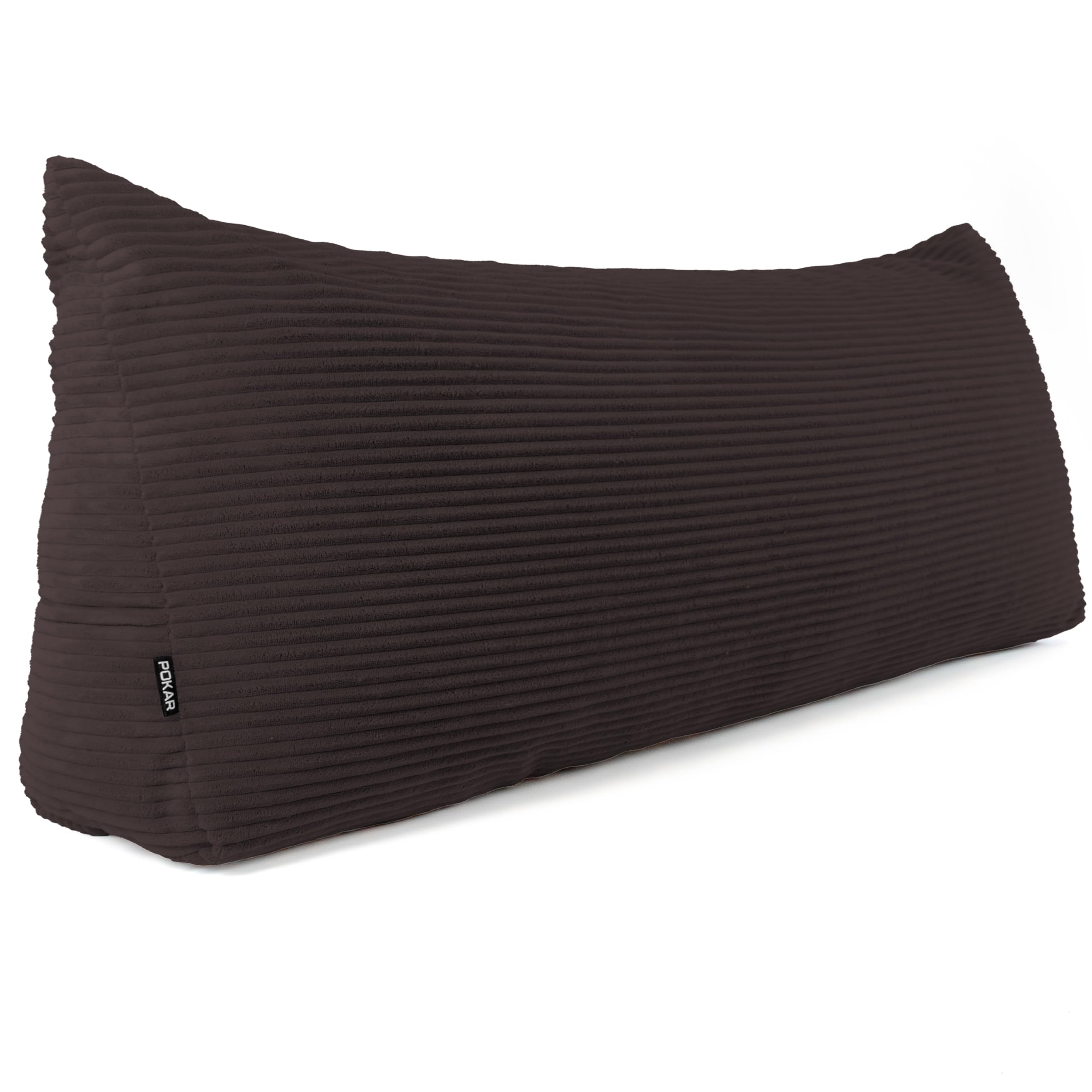 Coussin de lecture en velours côtelé marron de qualité supérieure