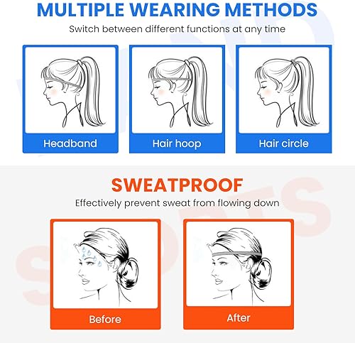 Miniatura 7 de YUNZY - Bandas de resistencia para entrenamiento, 3 bandas para el trasero y 1 diadema deportiva para mujeres y hombres, bandas de entrenamiento de