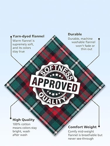 Miniatura 4 de PajamaGram - Pijamas a cuadros a juego para toda la familia, diseño navideño, rojo y verde, talla mediana para mujer 8-10