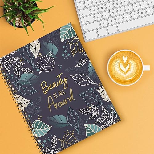 Miniatura 5 de Beauty Is All Around - Cuaderno de espiral, diario de 8.5 x 11 pulgadas, 120 páginas de diario de cuadrícula de puntos, tapa blanda laminada