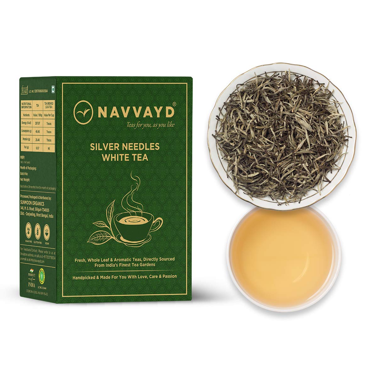 Navvayd Silver Needles White Tea (100 Gm, 50 Cups), Full of