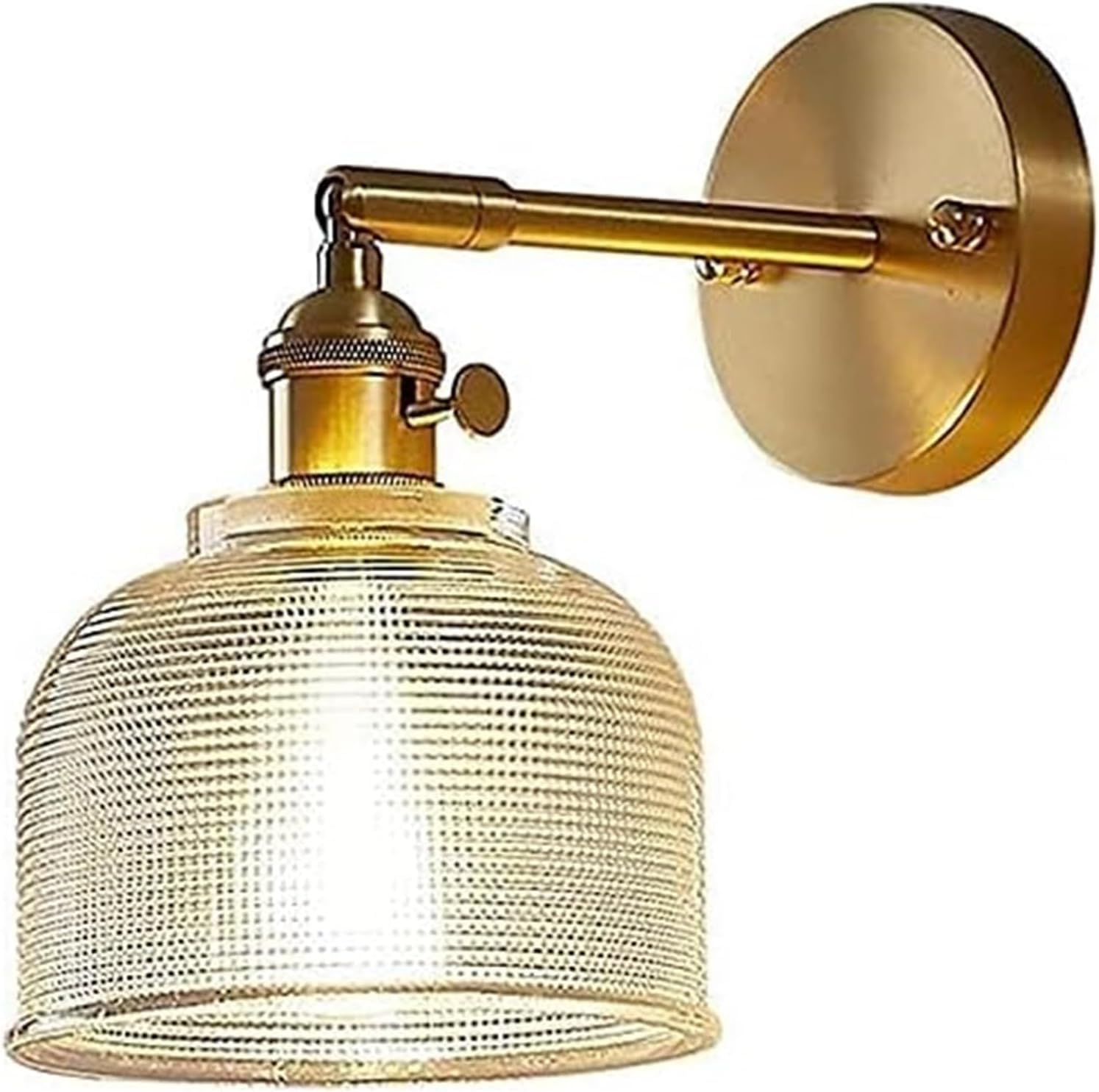 NHPJFDC Brass Wall Lamp with High Light Transmission Glass Shade - Elegant Sconce Lighting for Bedroom & Bedside, Perfect for Chaner Ceiling Fixtures