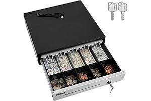 SAM4S Stainless Steel Front Heavy Duty Black POS Cash Drawer