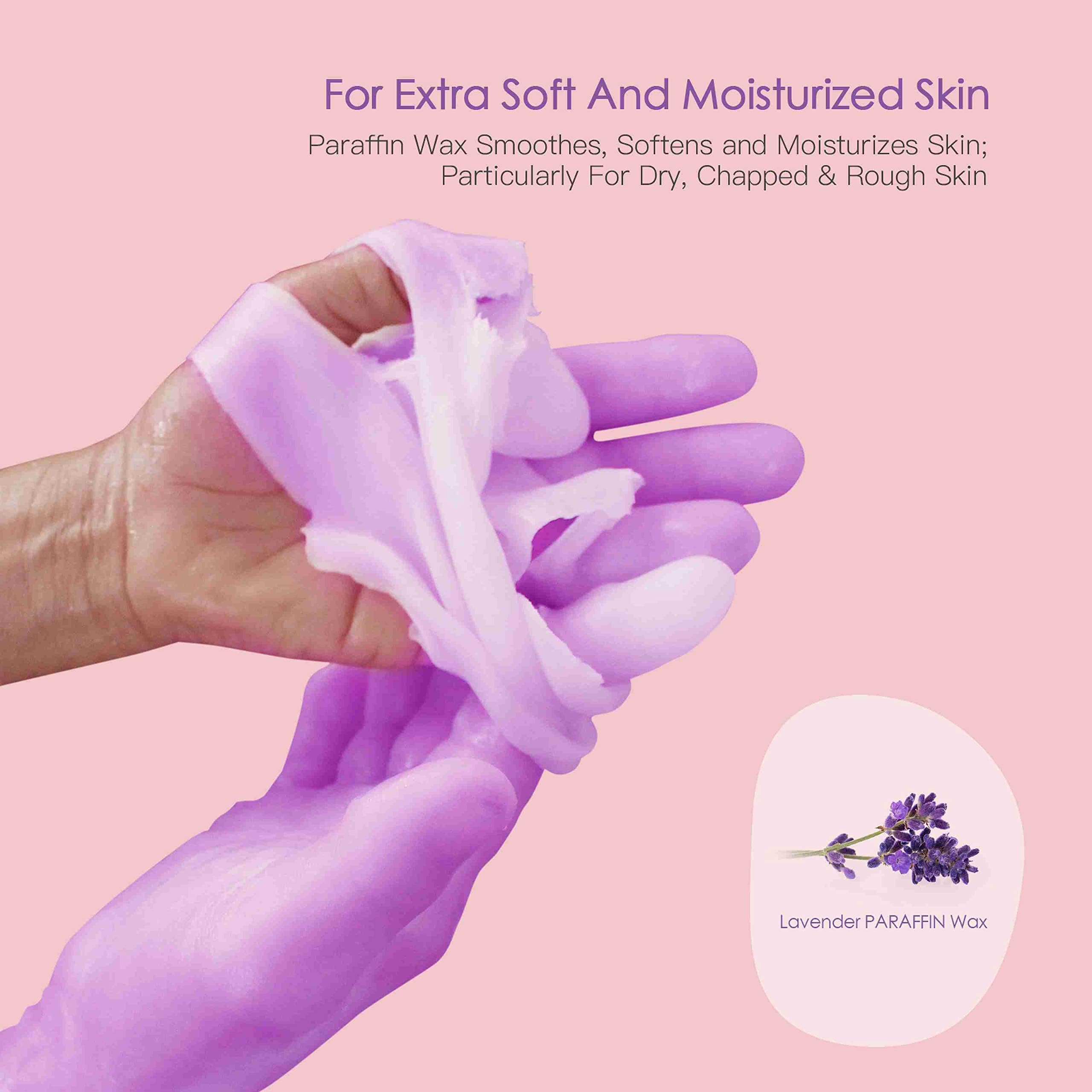 Macchina per cera di paraffina per mani e piedi, touchscreen 3000 ml, scaldacera con 6 confezioni di cera rosa (1,2 kg), viola