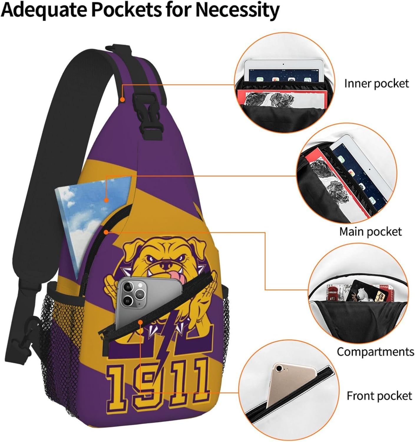 Sling Bag for Men Lightweight Multipurpose Daypack with Adjustable Chest Bag Crossbody for Sports Travel, Hiking (Color 4, One Size)