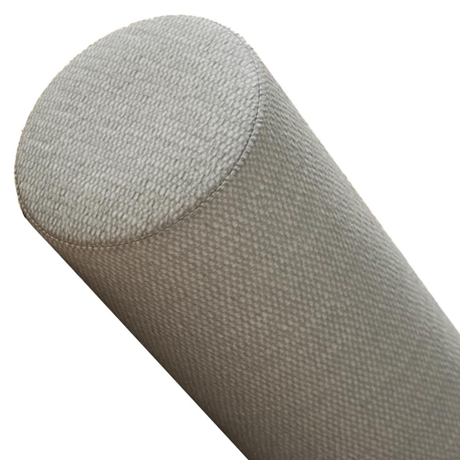 Rotondo - Cuscino cervicale in memory foam, 20 x 90 cm, lungo cuscino cilindrico di supporto per collo, schiena, yoga e divano, sfoderabile, grigio cachi, comodo per dormire e rilassarsi