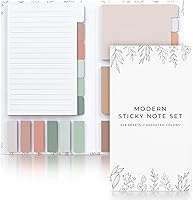 Vista 1 de Aesthetic Pastel Sticky Notes Set of 528 with Tabs For Bible Study - Incl. Sturdy Cover to Keep Your Notes Safe - Cute School Accessories, College