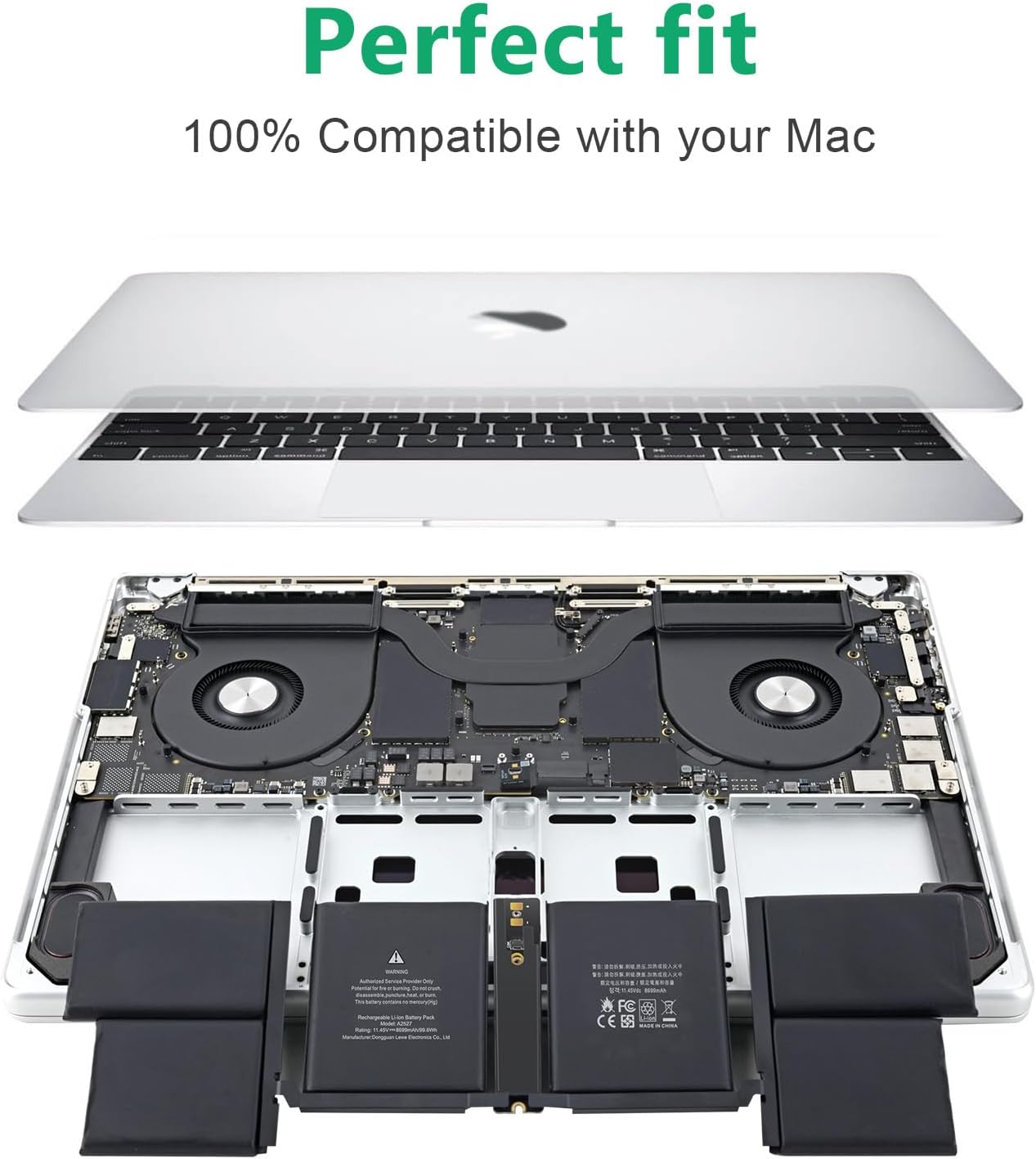 ASUNCELL A2485 Battery Replacement A2527 Battery for MacBook Pro 16 inch A2485 (Late 2021) EMC 3651,A2527 <99.6Wh 8700mAh 11.45V>
