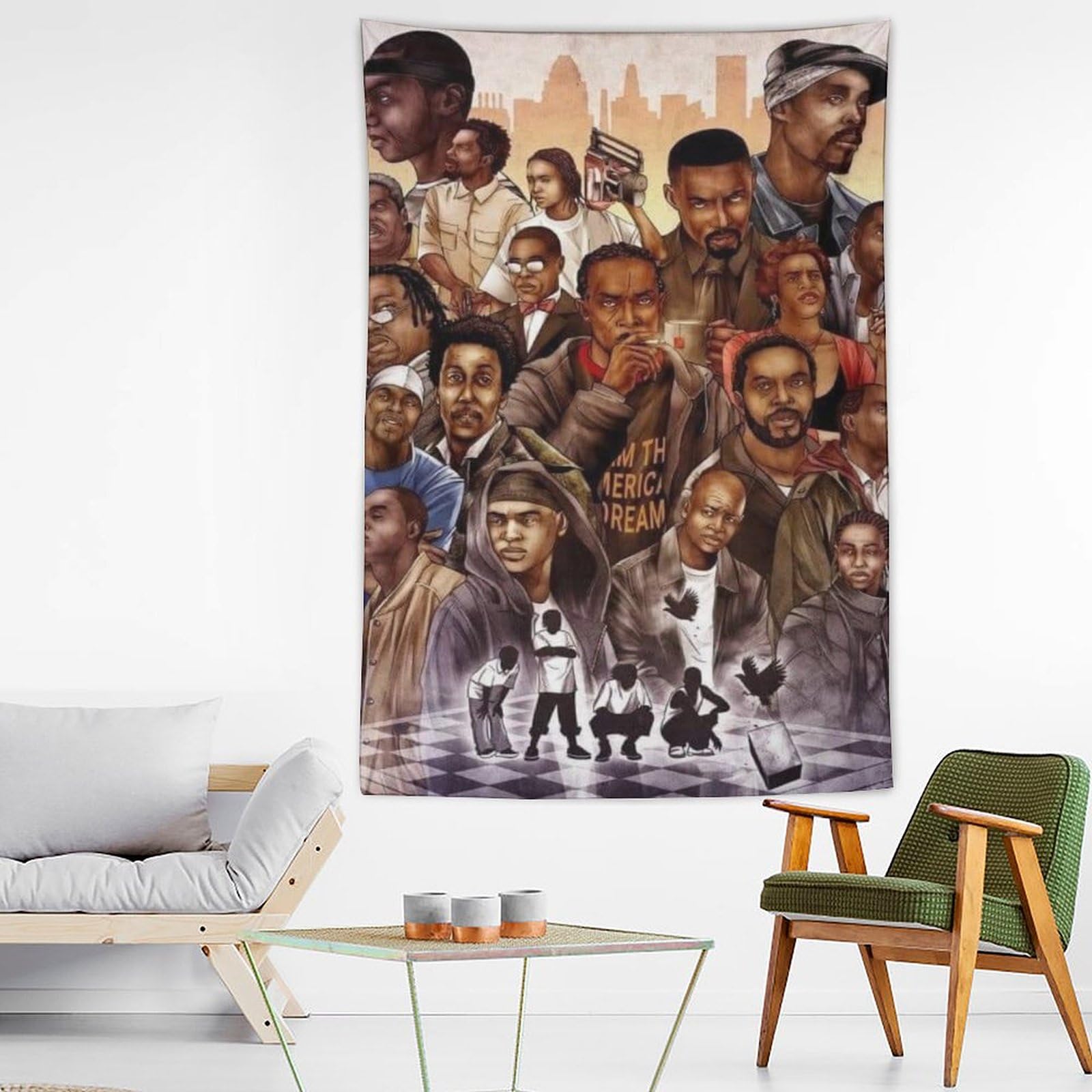 Poster con stampa artistica da parete, motivo: cantante rap, hip hop, tutte le stelle, 152,4 x 228,6 cm
