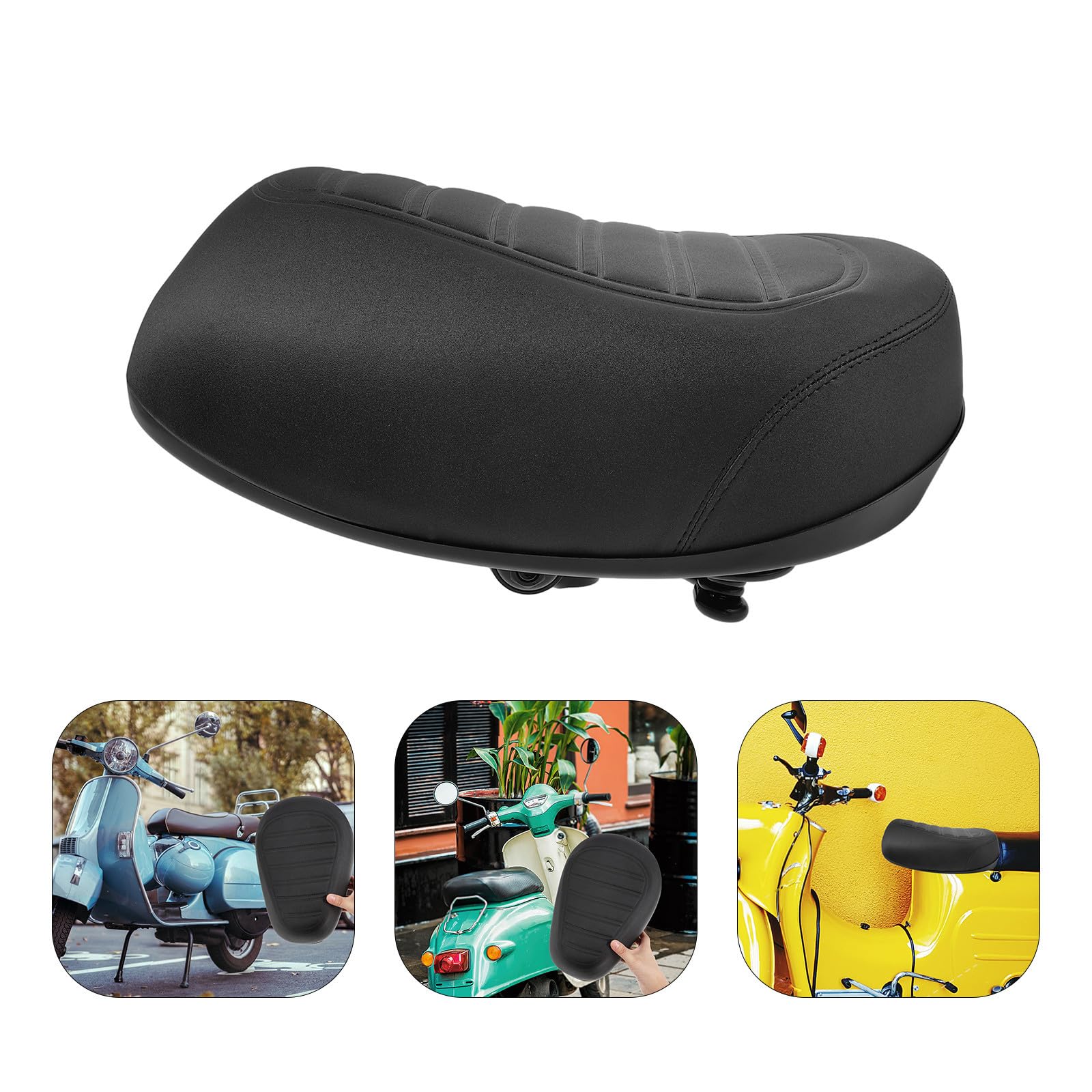 Asiento de Bicicleta Eléctrico de Esponja Elástica Negra