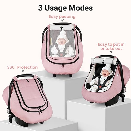 Miniatura 3 de Rquite Funda de asiento de automóvil para bebé, fundas de asiento de automóvil de invierno para niño y niña, funda impermeable para asiento de