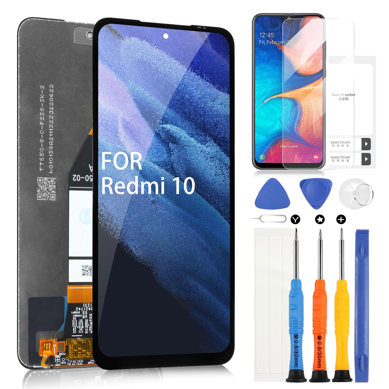 HLYGZX Ersatz Original Display für Xiaomi Redmi 10 2022 LCD Bildschirm, 21121119SG 22011119UY Display Bildschirm Touch Digitizer Assembly Reparaturteile Kit