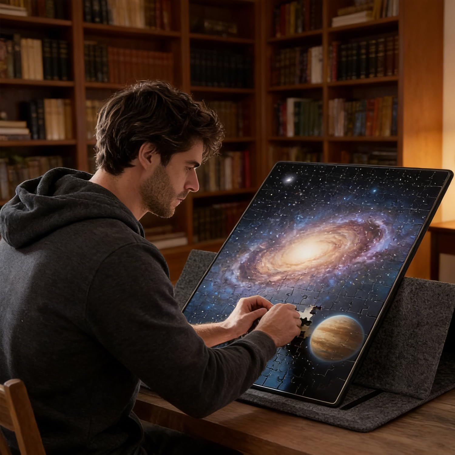 Planche à Puzzle Pliable avec 6 Tiroirs, Table Puzzle Portable avec Surface en Feutre pour 1000 Pièces, Plateau de Jeu de Puzzle avec Rangement, Dimensions 78x56cm