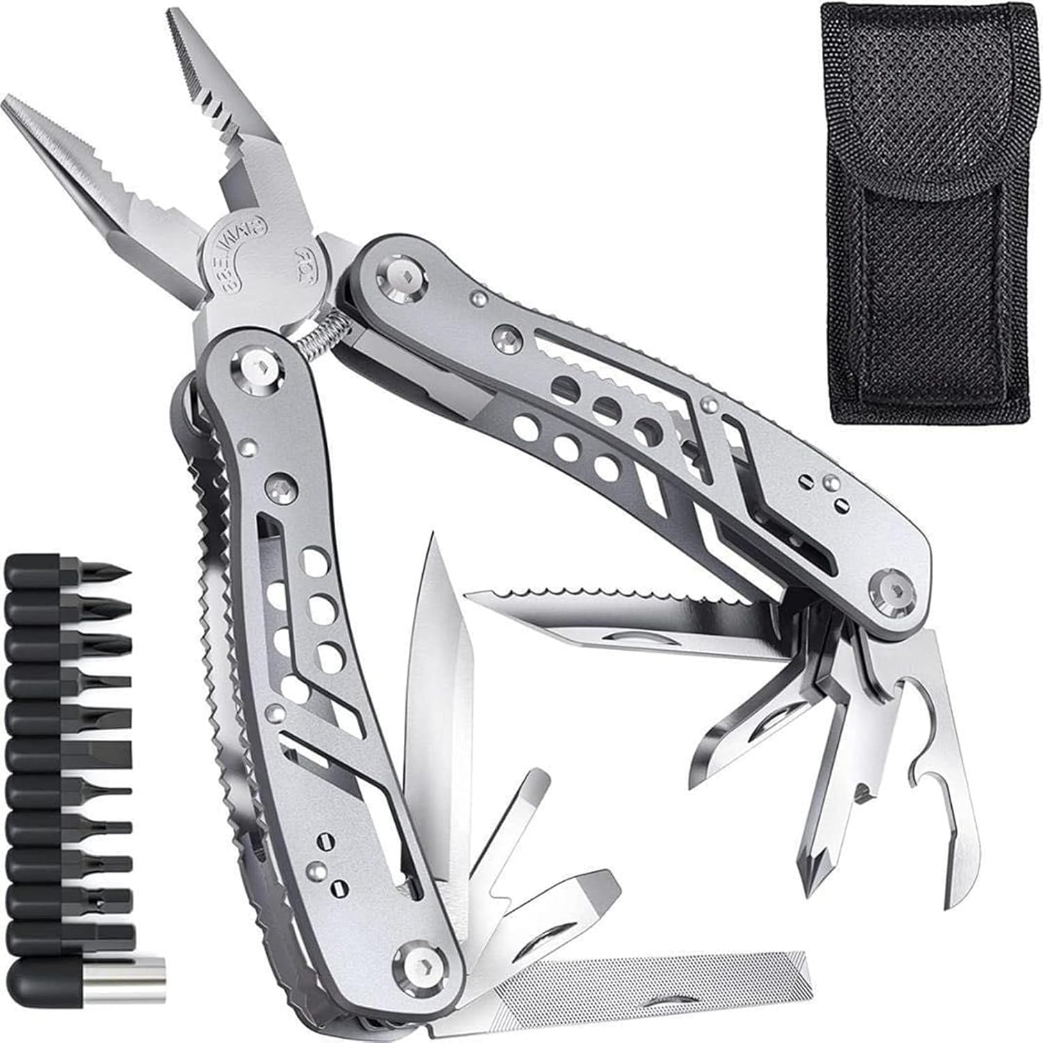 MILONI USA 24 in 1 Multi-function Plier Tools Made of Stainless Steel with 11 Screwdriver bits with Safety Hook, Bottle Opener, Multifunction Pliers for Outdoor Camping Backpacking (B0DCN8LK3H) Amazon Price History, Amazon Price Tracker