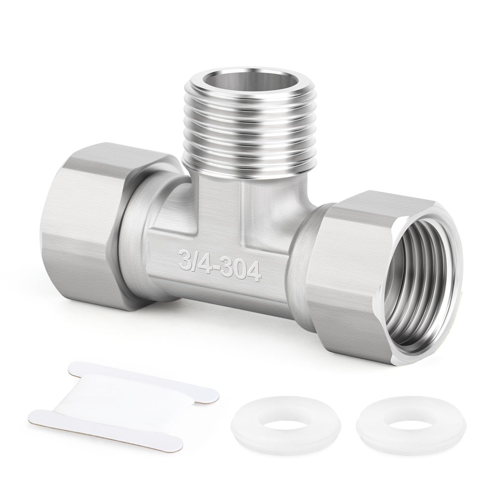 ERGAOBOY 1 piezas de conector en T flexible y móvil de 3 vías, acero inoxidable 304, 1/2" macho BSP, tuerca de unión en T para rociador, válvula angular, brazo de ducha — view 36
