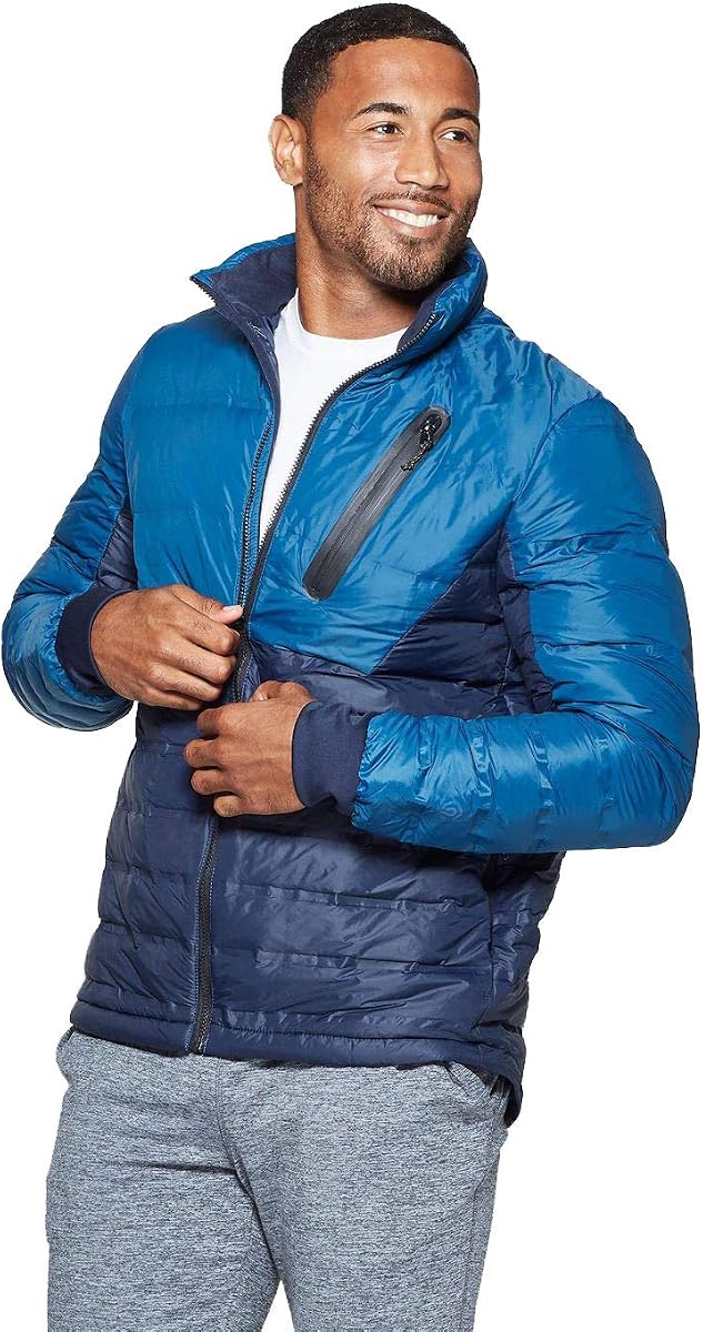 C9 Men's Lightweight Puffer Jacket - (Jetson Blue/Navy, Medium)