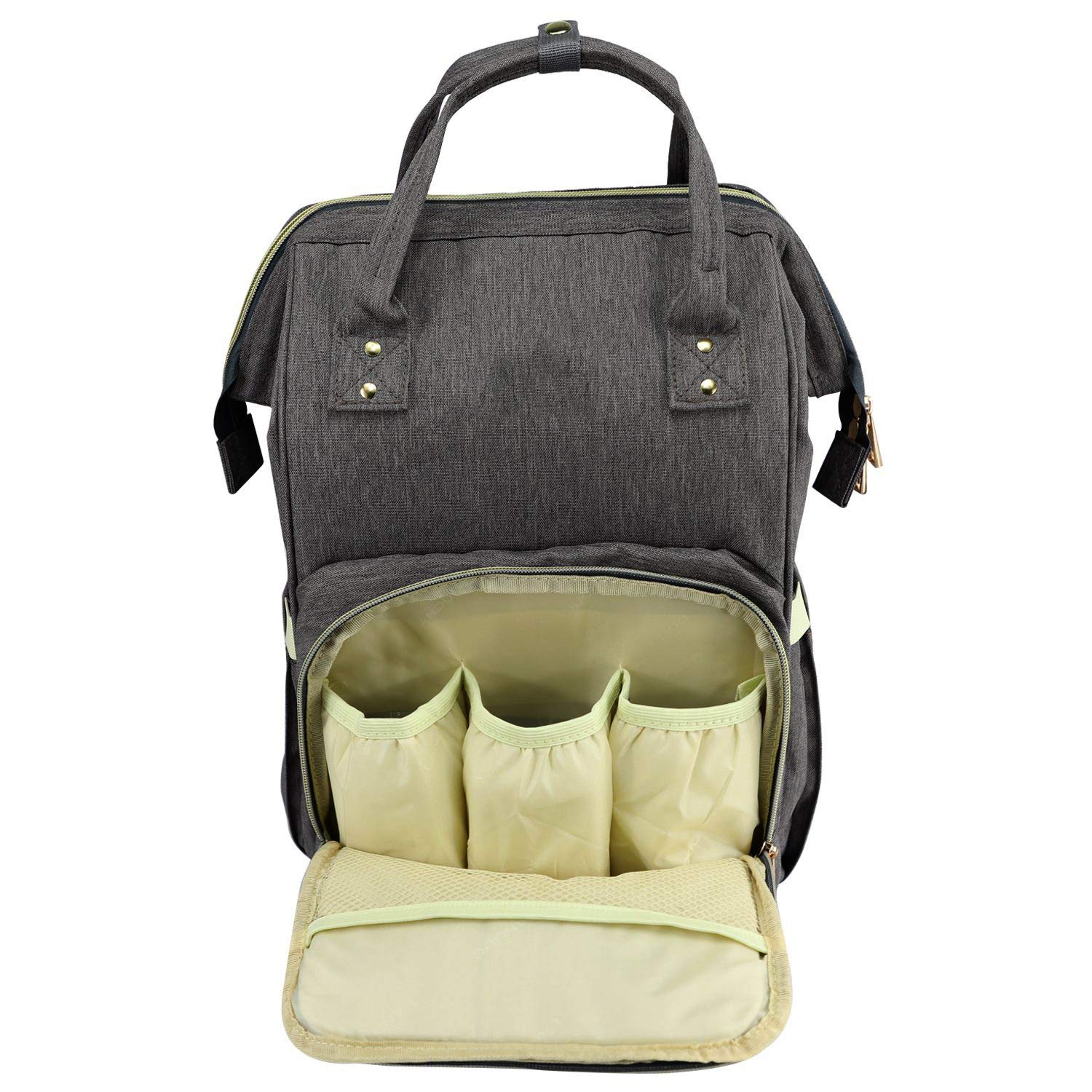 House of Quirk Baby Diaper Bag Maternity Backpack (Dark Grey)-image-23