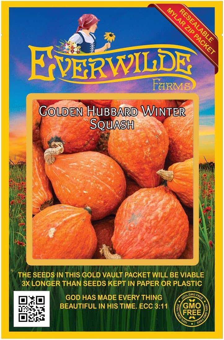 Everwilde Farms - 1 Lb Hubbard Golden Winter Squash Seeds - Gold Vault